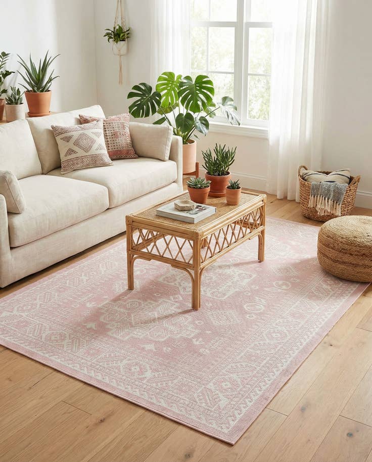 Detail image of 5' 3 x 8' Easy-Clean Aztec Indoor / Outdoor Rug