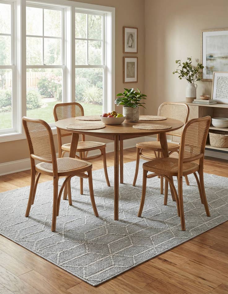 Detail image of 4' 1 x 6' 1  Washable Trellis Indoor / Outdoor Rug