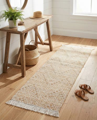  2' x 6' 1  Hand Braided Jute Runner Rug