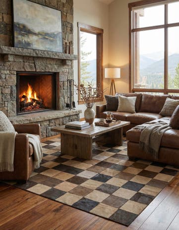5' x 7' 10 Cowhide Leather Rug
