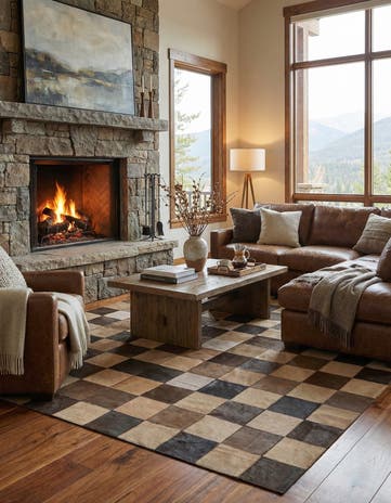 5' x 7' 10 Cowhide Leather Rug