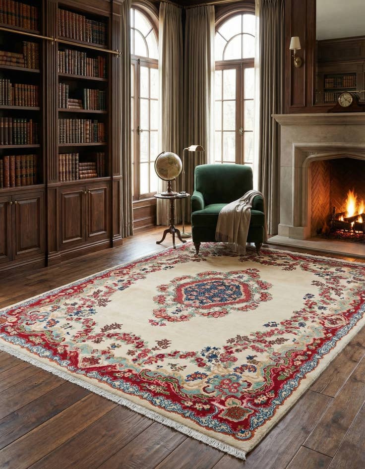 Detail image of 9' 4 x 12' 9 Hand Knotted Meshkabad Persian Wool Rug