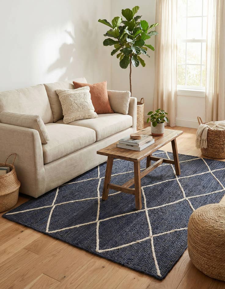 Detail image of  4' 1 x 6' 1  Hand Braided Jute Rug