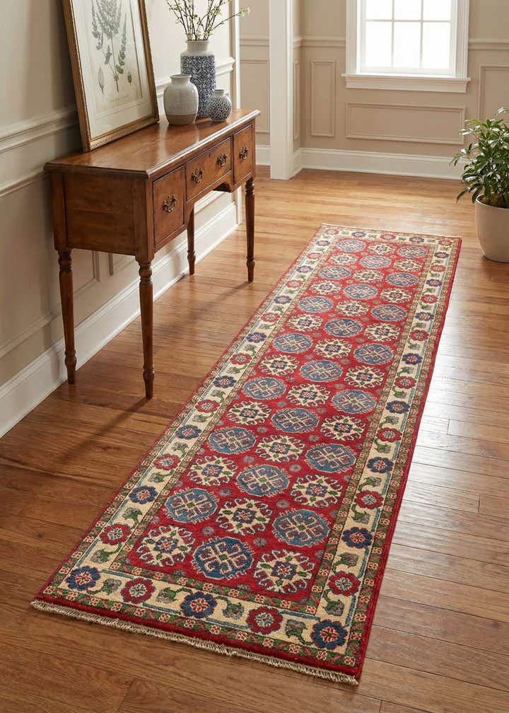 2' 9 x 9' 8 Hand Knotted Kazak Runner Rug