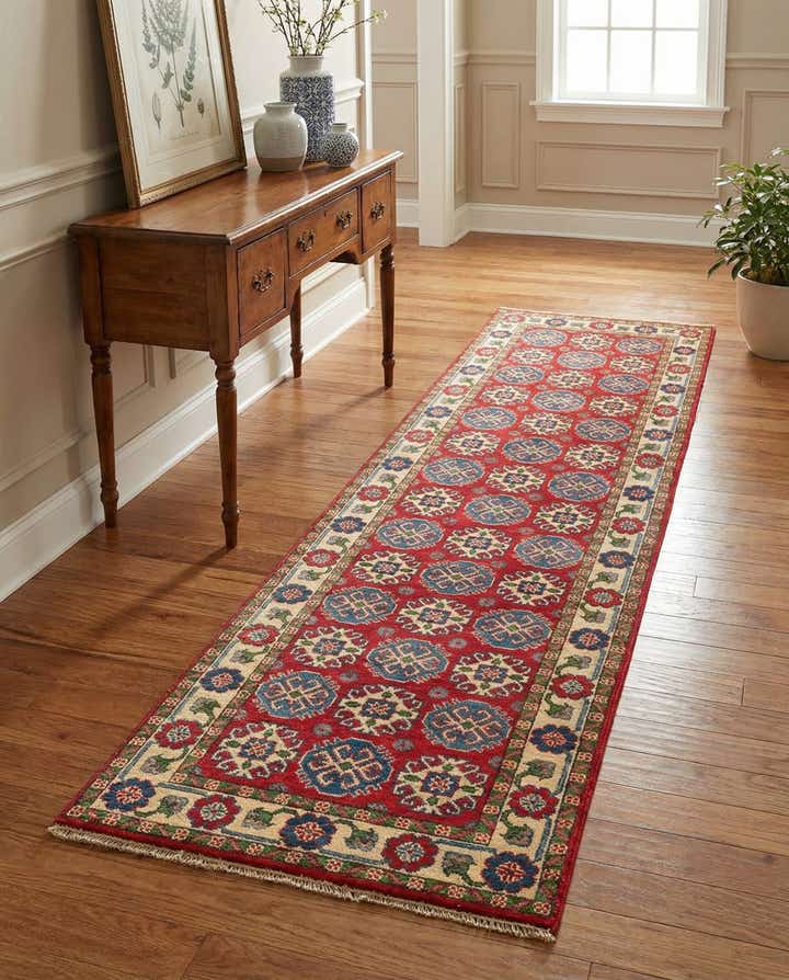 2' 9 x 9' 8 Hand Knotted Kazak Runner Rug