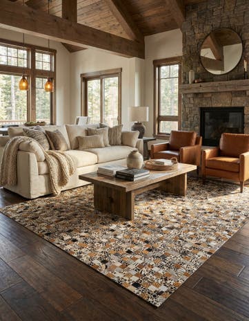 8' x 10' Cowhide Leather Rug