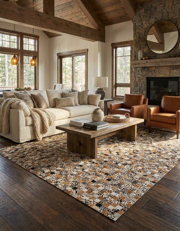 8' x 10' Cowhide Leather Rug