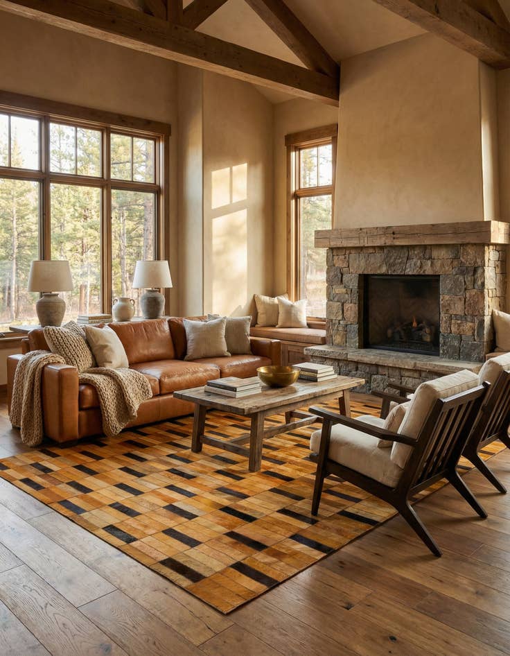 Detail image of 5' x 7' 11 Cowhide - Patchwork Rug