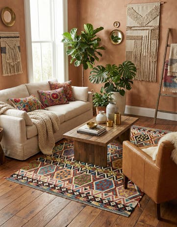5' 2 x 6' 5 Hand Knotted Marok Kilim Rug