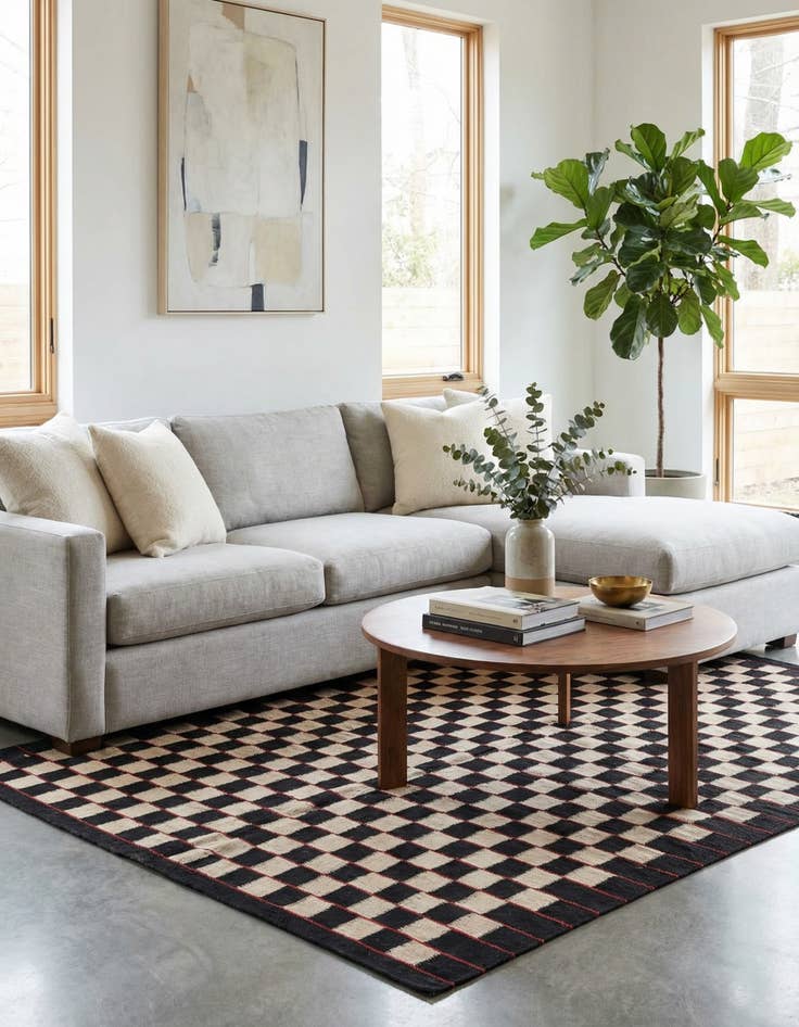 Detail image of 5' x 6' 4  Hand Woven Kilim Modern Wool Rug