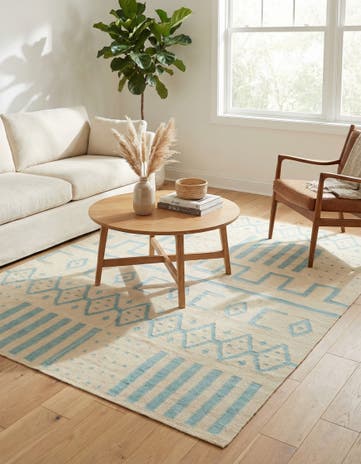 5' 2 x 6' 5 Hand Woven Kilim Modern Wool Rug
