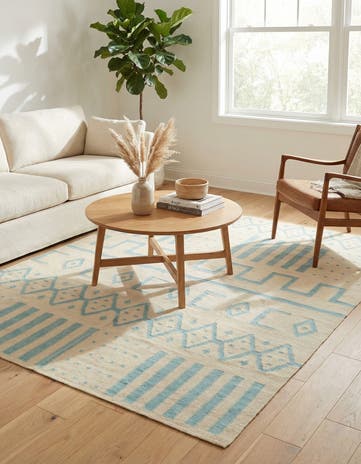 5' 2 x 6' 5 Hand Woven Kilim Modern Wool Rug