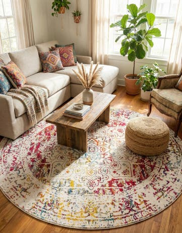 Light Multi Arlington Round Rug