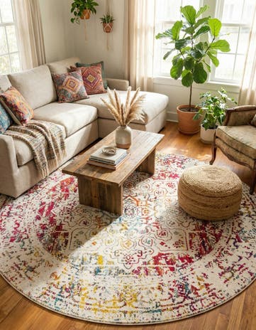 Light Multi Arlington Round Rug