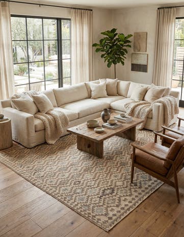 9' 10 x 10' 3 Hand Woven Kilim Maymana Wool Square Rug