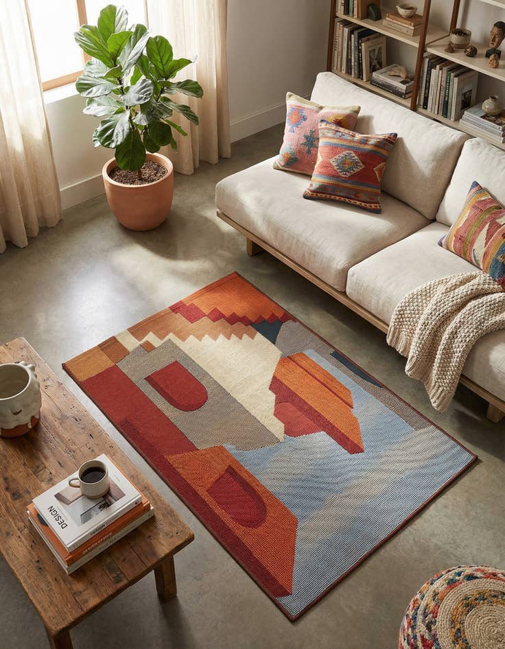 Detail image of  2' x 3'  Washable Modern Indoor / Outdoor Rug