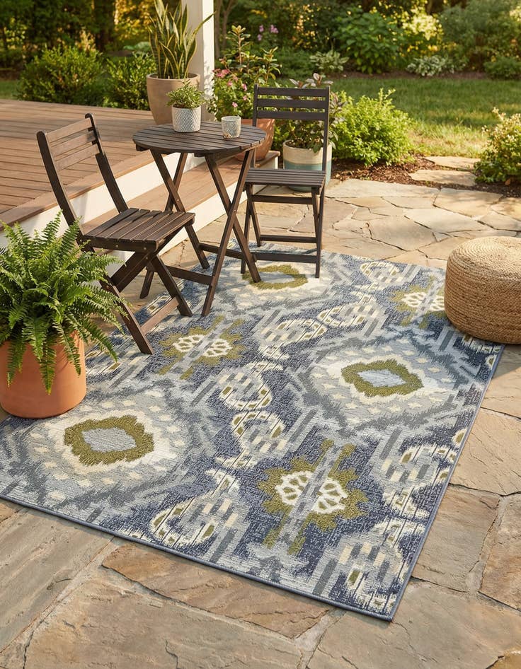 Detail image of 4' x 6'  Washable Modern Indoor / Outdoor Rug