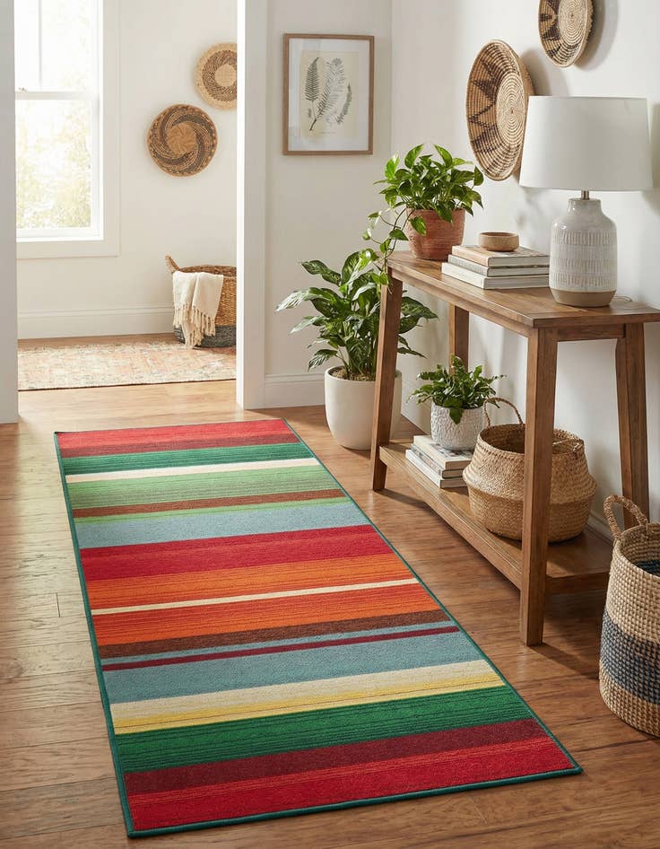 Detail image of  2' 7 x 5' 3  Washable Modern Indoor / Outdoor Runner Rug