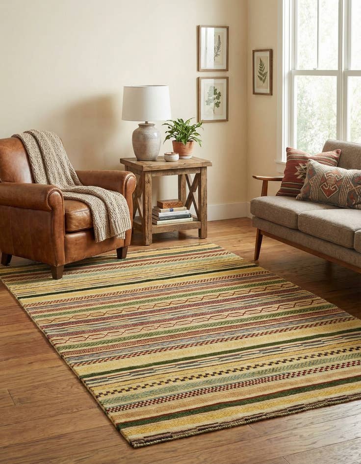 Detail image of 3' 11 x 5' 11  Hand Knotted Modern Ziegler Rug