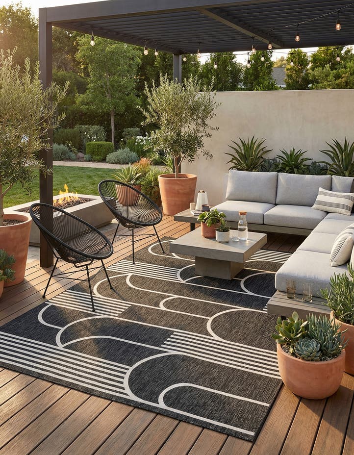7' x 10' Easy-Clean Modern Indoor / Outdoor...