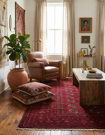 3' 6 x 6' 7 Hand Knotted Afghan Akhche Wool Rug