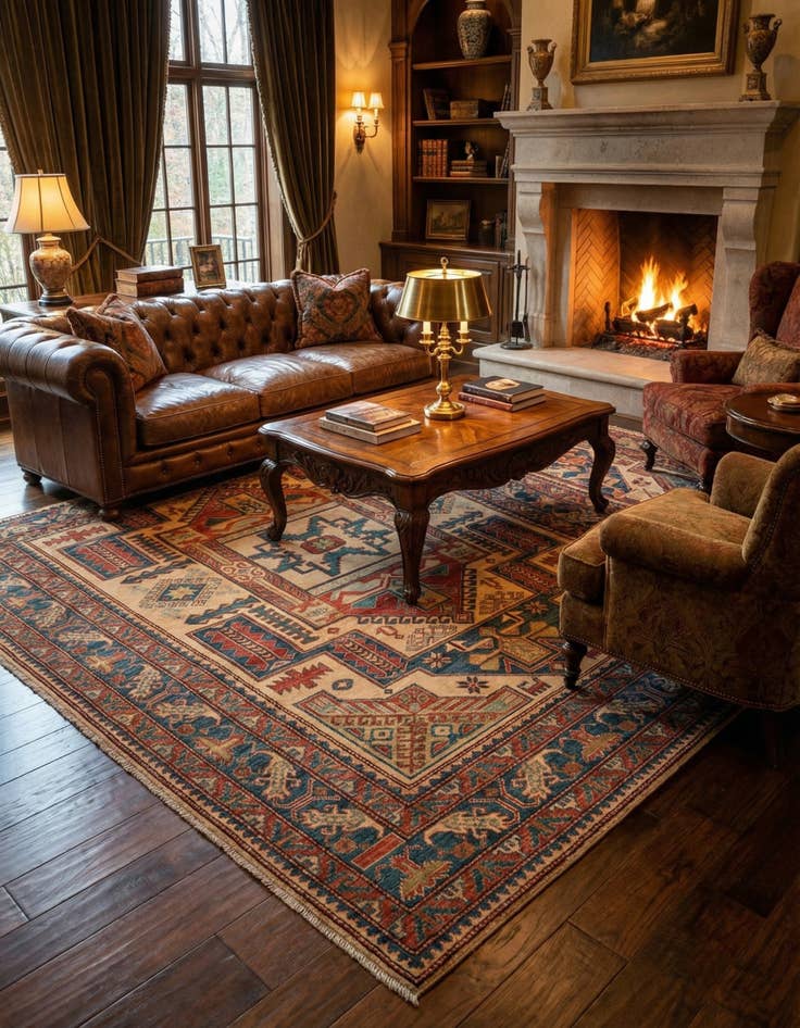 Detail image of  6' 8 x 9' 5  Hand Knotted Kazak Wool Rug