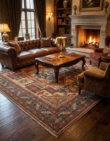 6' 8 x 9' 5 Hand Knotted Kazak Wool Rug