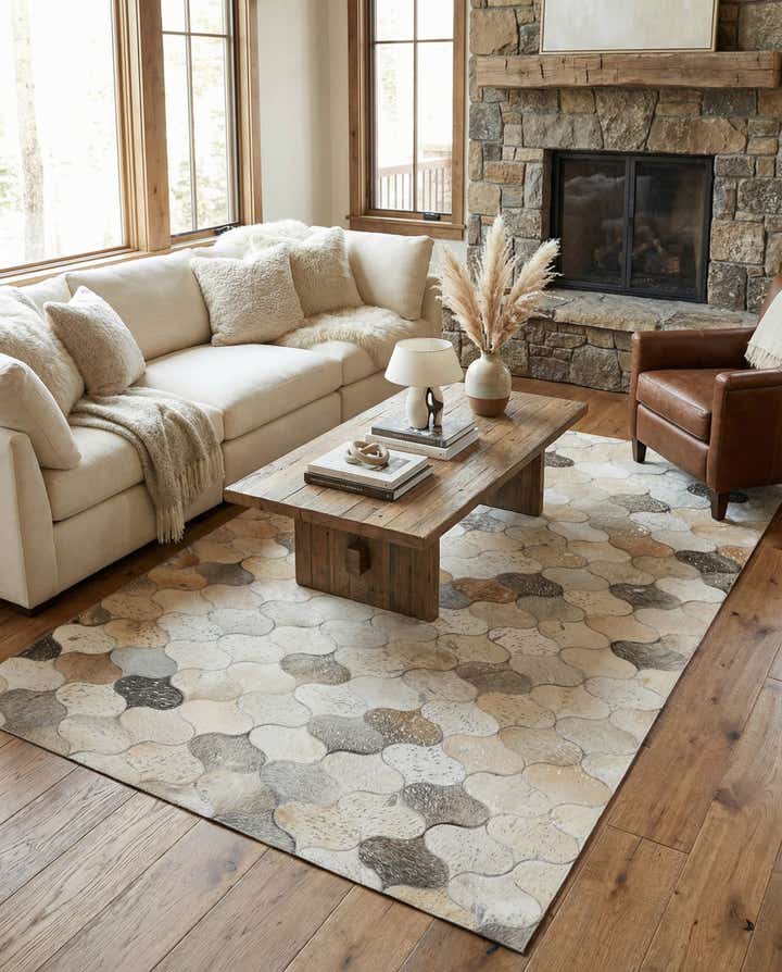 5' x 8' 3 Cowhide - Patchwork Rug