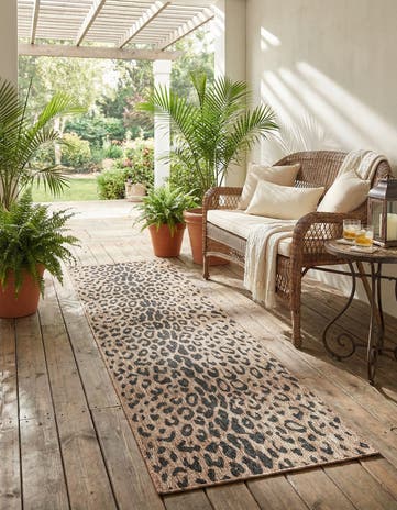 Natural Easy-Clean Safari Indoor / Outdoor Runner Rug