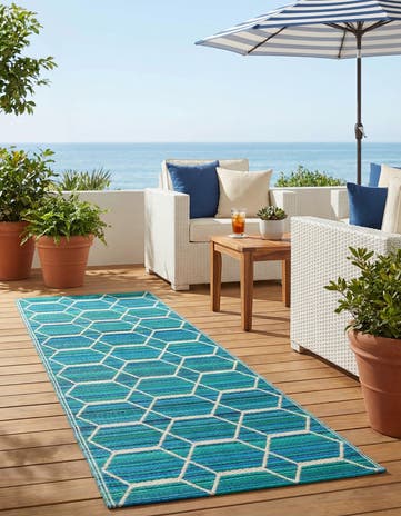 2' x 6' Easy-Clean Vista Breeze Indoor / Outdoor Runner Rug