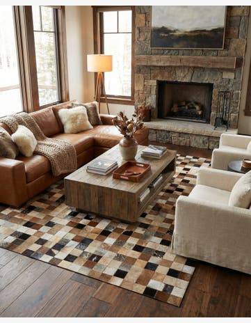 5' 1 x 8' 1 Cowhide - Patchwork Rug
