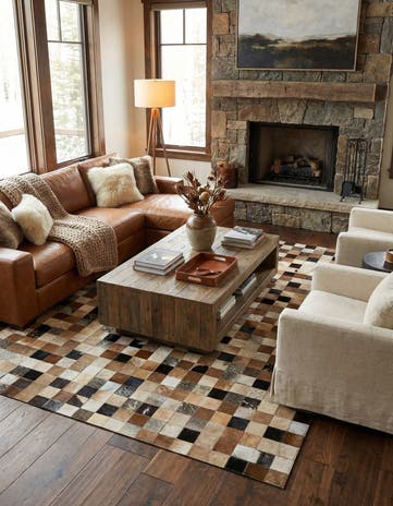 5' 1 x 8' 1 Cowhide - Patchwork Rug