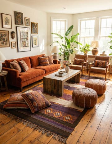 5' 4 x 9' 5 Hand Woven Kilim Fars Wool Rug