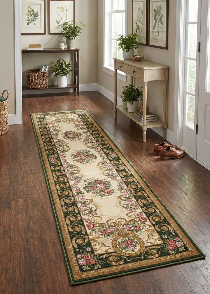 2' 7 x 12' Easy-Clean Traditional Indoor / Outdoor Runner Rug