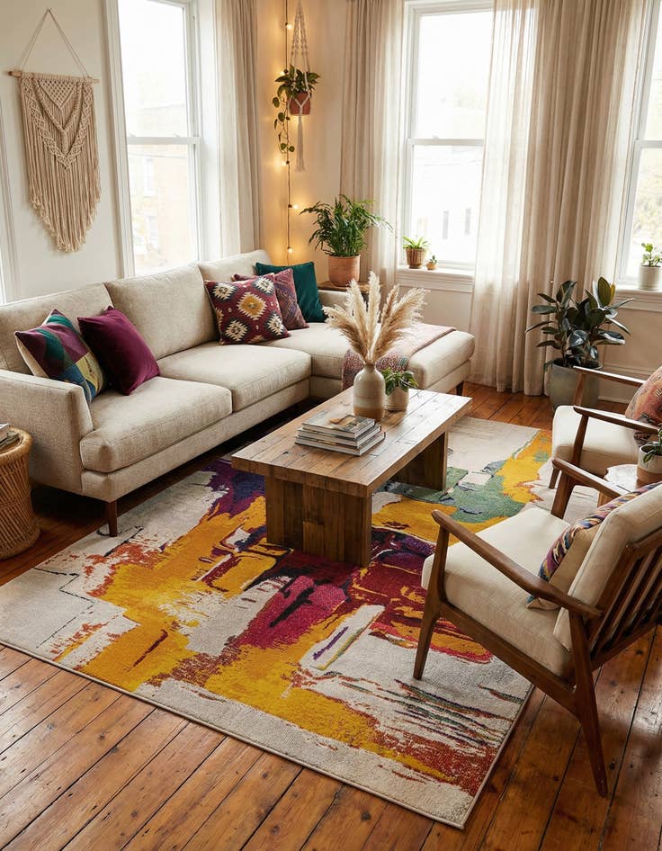 Detail image of  7' x 10'  Washable Hyacinth Rug