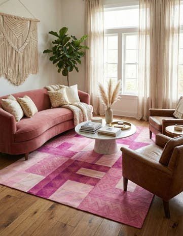 7' 3 x 10' Hand Woven Patchwork Wool Rug