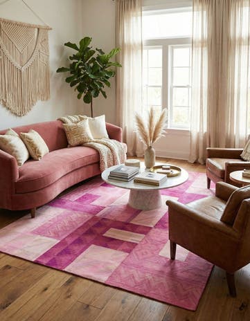7' 3 x 10' Hand Woven Patchwork Wool Rug