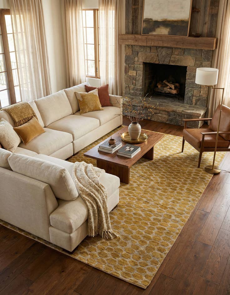 Detail image of 6' x 9'  Hand Knotted Darya Wool Rug