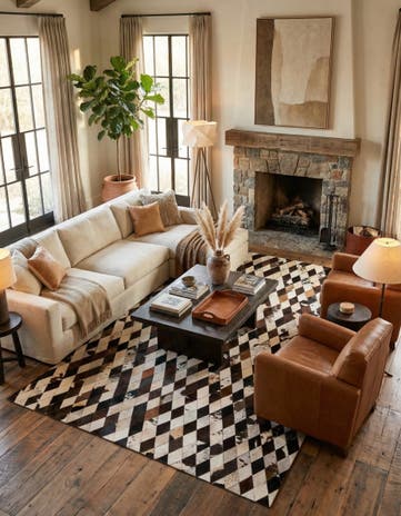 6' 7 x 9' 10 Cowhide Stocks Rug