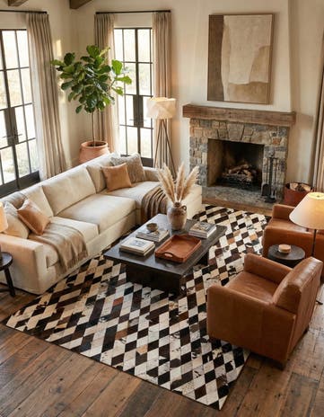 6' 7 x 9' 10 Cowhide Stocks Rug