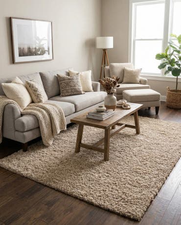  7' 10 x 10' Solid Shag Rug