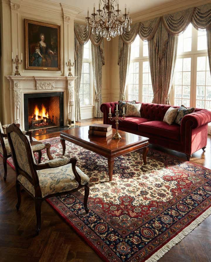 6' 8 x 10' Hand Knotted Qom Persian Rug
