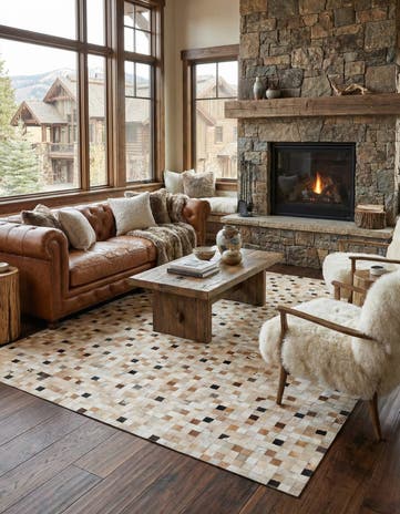 8' x 9' 9 Cowhide Stocks Rug