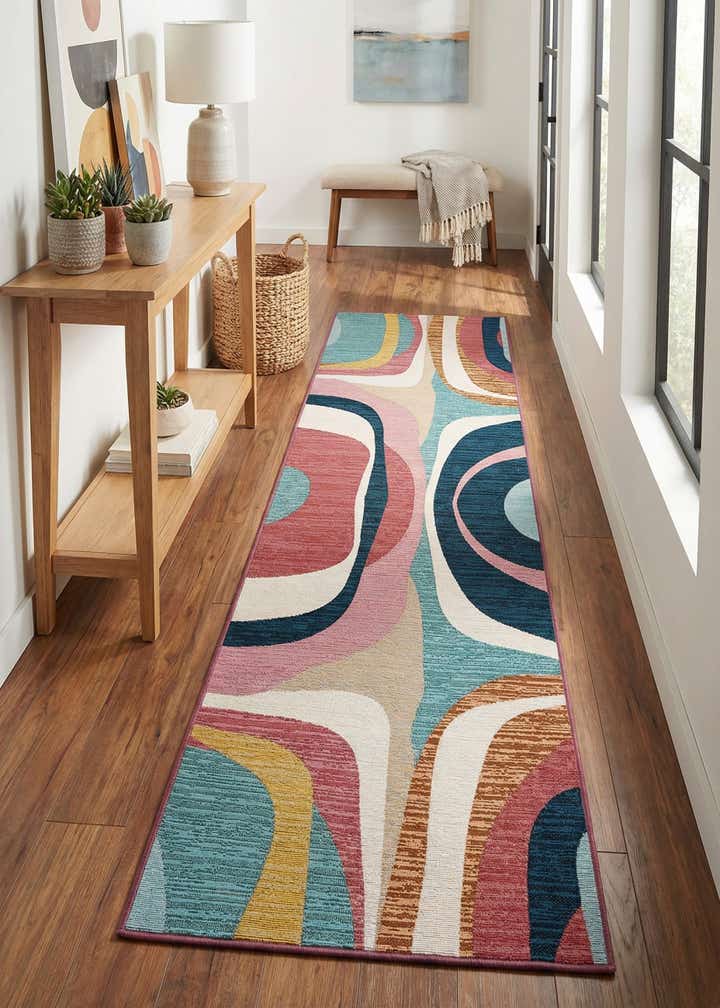 2' 7 x 10' Easy-Clean Modern Indoor / Outdoor Runner Rug