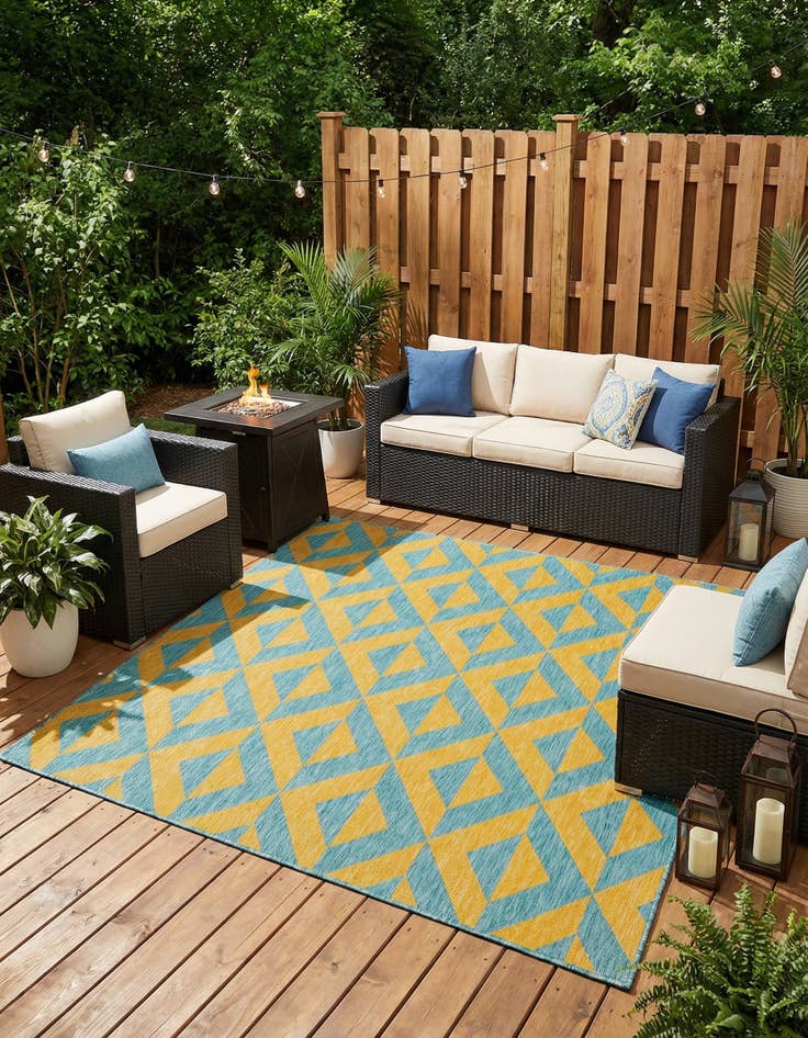 Detail image of  7' 10 x 7' 10  Washable Jill Zarin Napa Indoor / Outdoor Square Rug