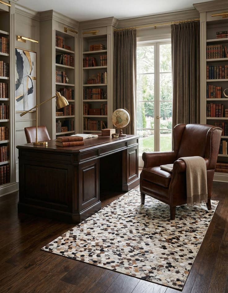 Detail image of  5' 1 x 7' 10 Cowhide Rug