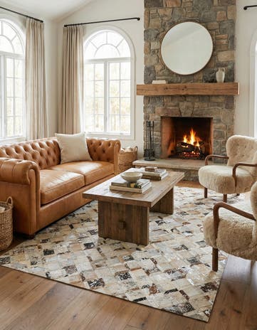 5' x 8' Cowhide Leather Rug