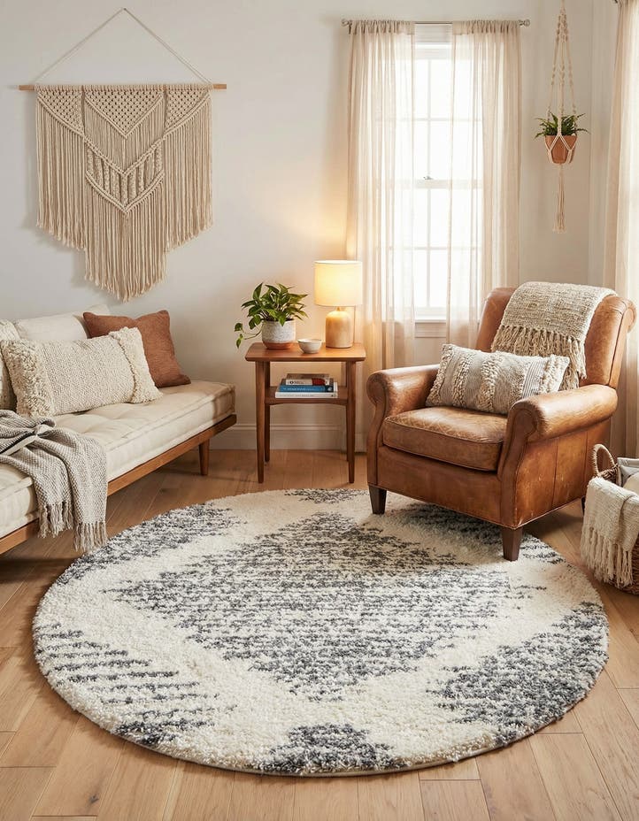 5' 3 x 5' 3 Serenity Shag Round Rug
