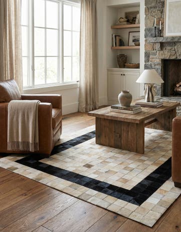 5' x 8' Cowhide Leather Rug