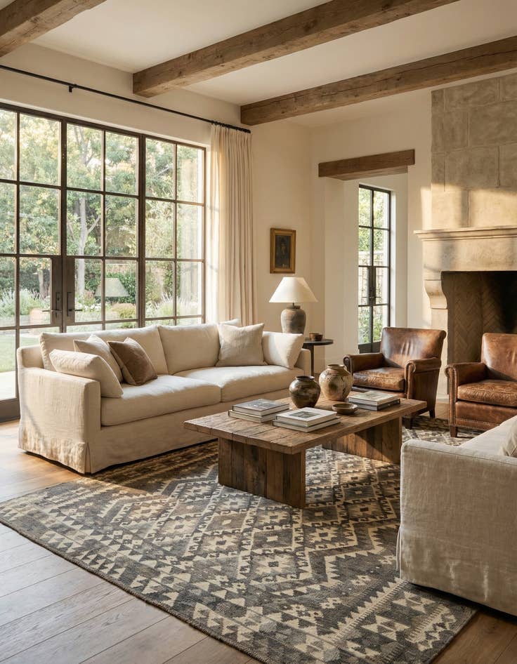 Detail image of 7' 1 x 10'  Hand Woven Kilim Maymana Wool Rug